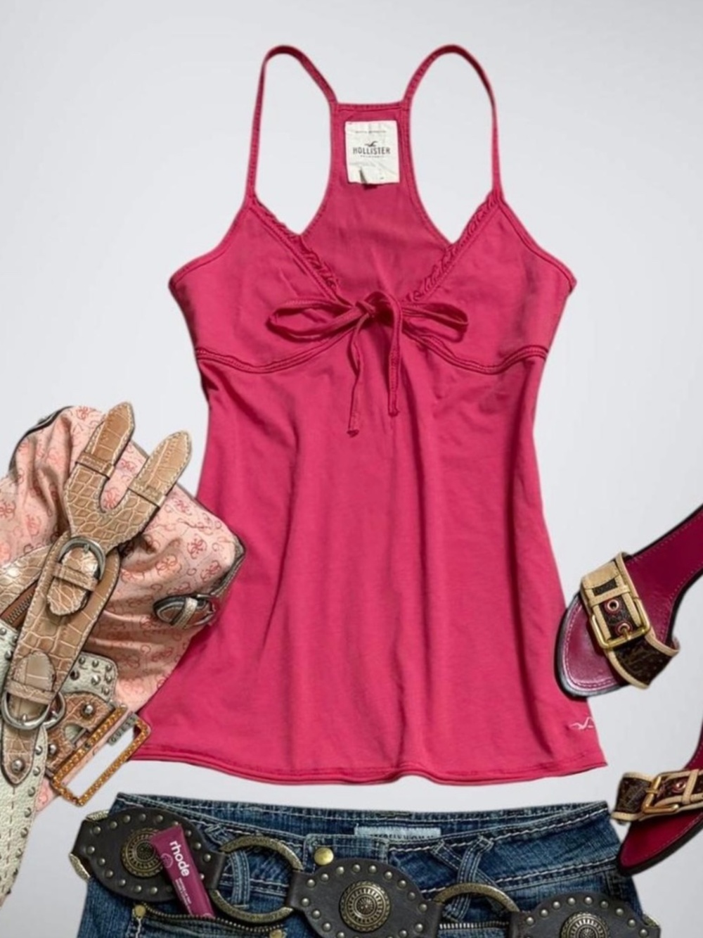 VTG 2000s Hollister Pink Babydoll Cami Top